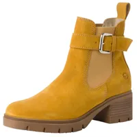 TAMARIS Damen Chelsea Leder Blockabsatz bequem; YELLOW, EU 39