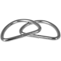 Prym 555240 Halbrundringe 40 mm silberfarbig, Silber