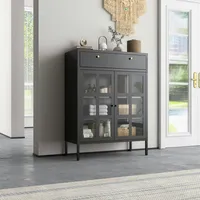 Mein-regal Kommode Glasgow aus Metall mit Türen in Schwarz