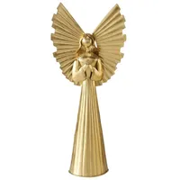 Boltze Home Goldene Weihnachtsfigur aus Metall NURIEL, hoher Engel