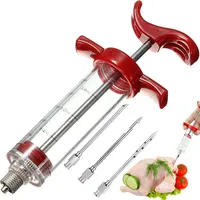 Retoo Marinadenspritze 30 ml Edelstahl rot