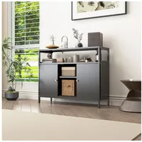 Mein-regal Sideboard Mesh Kommode mit Schiebetüren in Schwarz |
