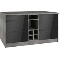 Kochstation Kücheninsel »KS-Virginia«, Breite 153 cm, MDF-Fronten, Flaschenregal