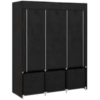 Homcom Kleiderschrank 125 x 162,5 x 43 cm Schwarz