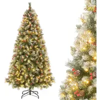 Costway Künstlicher Weihnachtsbaum mit Schnee 106 cm
