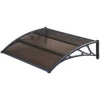 [en.casa] Vordach ’Mellerud’ Polycarbonat 100 x 100 cm Schwarz/Braun