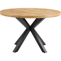 Die Möbelfundgrube Esstisch rund Wildeiche - Standbeine schwarz -