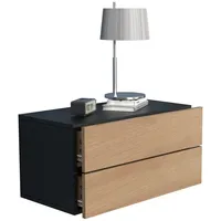 VCM Wandschublade Usal L 60 Schwarz/Honig-Eiche