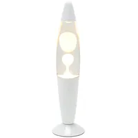 Licht-Erlebnisse Lavalampe Weiß klar H:36cm G9 elegant Lava Tisch
