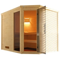 Weka Premium Massivholzsauna Cubilis 3 Familiensauna mit Glastür+Fenster inkl.