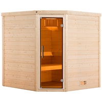Weka Premium Massivholzsauna Turku 2 - 45mm Eckeinstieg-9,0 kW