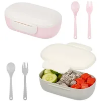 Belle Vous 2er Set Brotdose Pink und Grau -