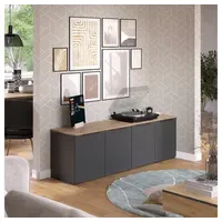 Vicco Wohnwand Wido, Anthrazit, 2 Teile