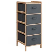 Vicco Kommode Bruno Grau 35 x 86 cm mit
