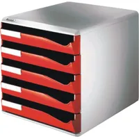 Leitz 5280-00-25 5280 Schubladenset Post-Set - A4/C4, 5 Schubladen,