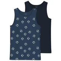 NAME IT Jungen NKMTANK TOP 2P Dark Denim Football