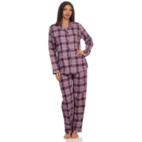 Creative by Normann NORMANN Flanell Pyjama Schlafanzug langarm Knopfleiste