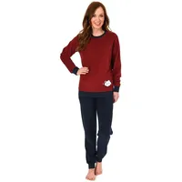 RELAX by Normann Damen Frottee Pyjama Langarm Schlafanzug mit
