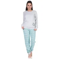 RELAX by Normann Damen Frottee Schlafanzug mit Bündchen -