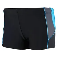 Aquarti Jungen Kurze Badehose mit Einsätzen Seitlich, Farbe: Schwarz/Graphit/Blau,