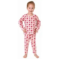 Normann Kleinkinder langarm Schlafanzug Pyjama Sterne Optik, Farbe:pink, Größe:104