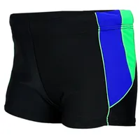 Aquarti Jungen Kurze Badehose mit Einsätzen Seitlich, Farbe: Schwarz/Blau/Grün,