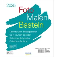 Korsch Verlag Foto-Malen-Basteln Bastelkalender weiß 2025: Fotokalender zum Selbstgestalten.