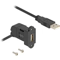 DeLock USB 2.0 Typ-A Einbaubuchse 45° gewinkelt zu Typ-A