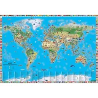 Freytag-Berndt und ARTARIA Weltkarte für Kinder, 1:22.000.000, Poster metallbestäbt,