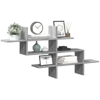VidaXL Wandregal Grau Sonoma 124,5x18x60,5 cm Holzwerkstoff