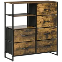 Homcom Kommode, Sideboard mit 6 Schubladen, 2 Regale,