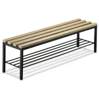 C+P Umkleidebank Basic mit Schuhrost, H420xB1500xT353mm Farbe Gestell Schwarzgrau