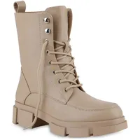 VAN HILL Damen Schnürstiefeletten in Tan,