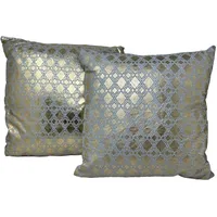 Jet-Line 2-er Deko Zier Kissen Set Raute Gold 40x40