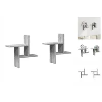 VidaXL Wandregale 2 Stk. Grau Sonoma 38x12x38 cm Holzwerkstoff