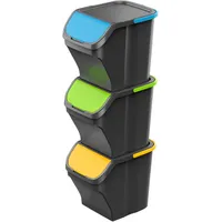 Gardissimo STACK Abfalleimer 25 Liter Mülleimer Mülltrenner Sortierer 3er-Set