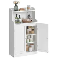 VASAGLE Badezimmerschrank mit 2 Türen, und Eingeböden, wolkenweiß