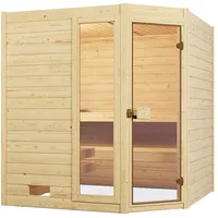 Weka Sauna Valida Eck 2 mit Glastür+Fenster - Massivholzsauna