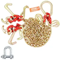 Vevor 8mmx90cm G80 Abschleppkette J-&T-Haken V-Kette Stahl Transportkette 4898kg