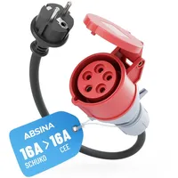 Absina Adapter Schuko Stecker auf CEE Kupplung - Schuko