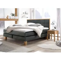 Hasena Boxspringbett 140-180 cm braun / Dunkelgrau, Liegefläche:140 x