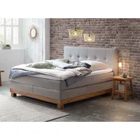 Hasena Finca Boxspringbett 140-180 cm Braun / Hellgrau, Liegefläche:180
