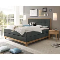 Hasena Chalet Boxspringbett 140-180 cm braun / Dunkelgrau, Liegefläche:140