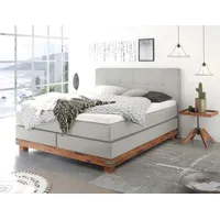 Hasena Boxspringbett 140-180 cm braun), / Hellgrau, Liegefläche:160 x