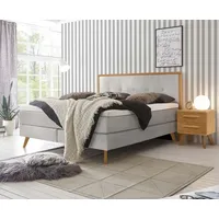 Hasena Boxspringbett 140-180 cm Braun / Hellgrau, Liegefläche:180 x