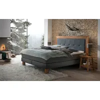 Hasena Boxspringbett 140-180 cm Braun / Dunkelgrau, Liegefläche:140 x
