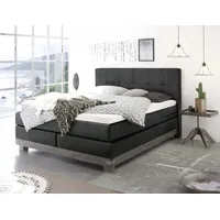 Hasena Boxspringbett 140-180 cm Dunkelgrau, Liegefläche:180 x 200 cm,