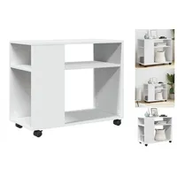 VidaXL Beistelltisch mit Rollen Weiß 70x35x60 cm Holzwerkstoff