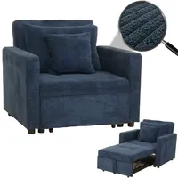 Mendler Schlafsessel HWC-L90, Klappsessel Gästebett Relaxsessel, Liegefläche 200x100cm Stoff/Textil
