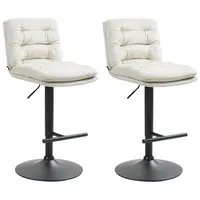 CLP 2er Set Barhocker Damar Samt creme/schwarz